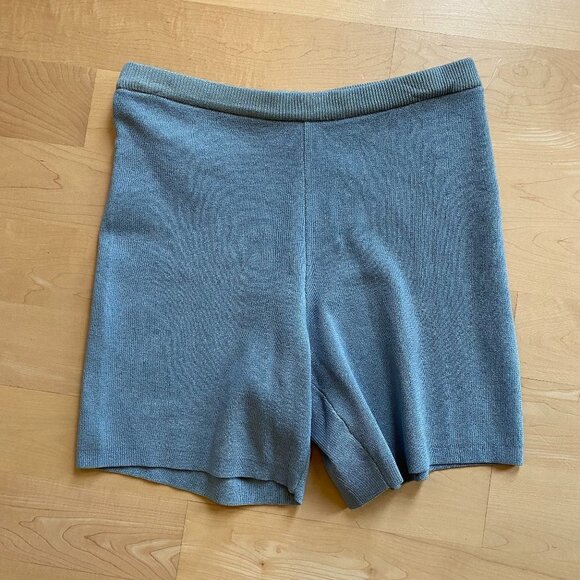 WAYF Bnwot Womens Blue Knit "Luke" Biker Shorts - Picture 3 of 9